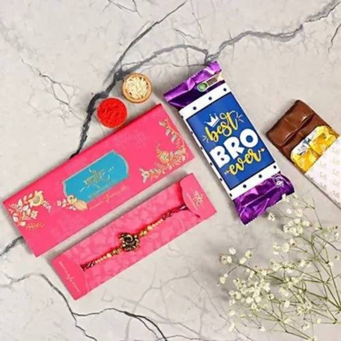 Ganesha Rakhi & Cadbury Silk In Best Bro Sleeve
