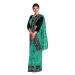 Thumbnail for Exclusive Collection 100% Pure Cotton Green Tant Saree With Hand Weaving Work - Distacart