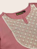 Thumbnail for Khushal K Ethnic Motifs Yoke Design Sequinned Kurta with Trousers & Dupatta - Distacart