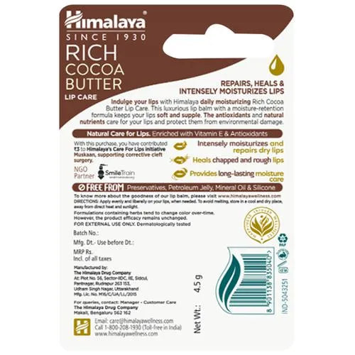 Himalaya Herbals Rich Cocoa Butter Lip Care - Distacart