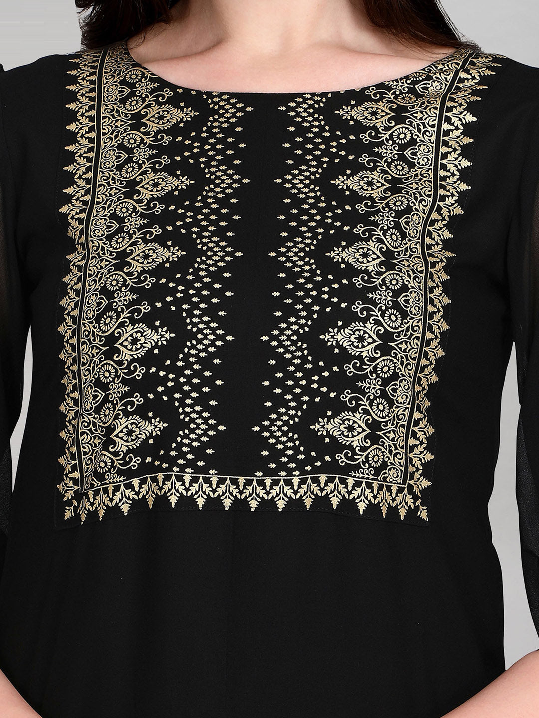Kalini Women Black Ethnic Motifs Printed Kurta - Distacart