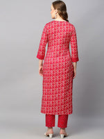Thumbnail for Kalini Women Bandhani Printed Notched Neck Kurta with Trousers - Distacart
