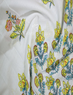 Thumbnail for Creame Coloured Combination Printed Cotton Saree By Gayathri Reddy Designer Studio - Distacart