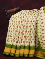 Thumbnail for Combo of White and Green Patan Patola Semi Chanderi Saree By Gayathri Reddy Designer Studio - Distacart