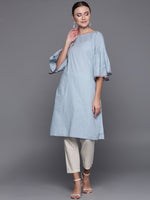 Thumbnail for Biba Women Blue Solid Straight Kurta - Distacart
