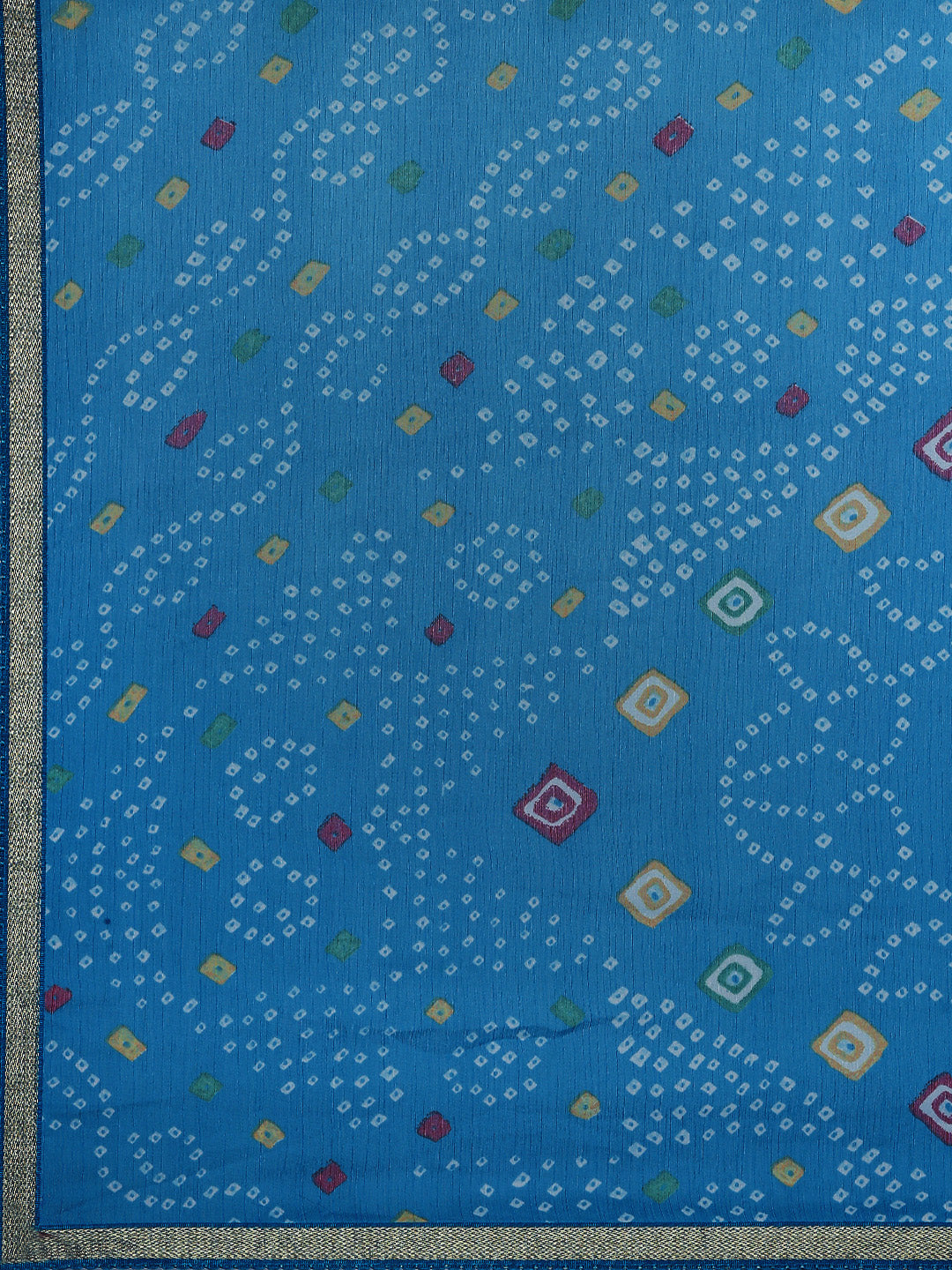 Kalini Blue Bandhani Pure Chiffon Saree - Distacart