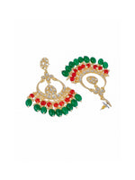Thumbnail for Shoshaa Green Contemporary Kundan Chandbalis Earrings - Distacart