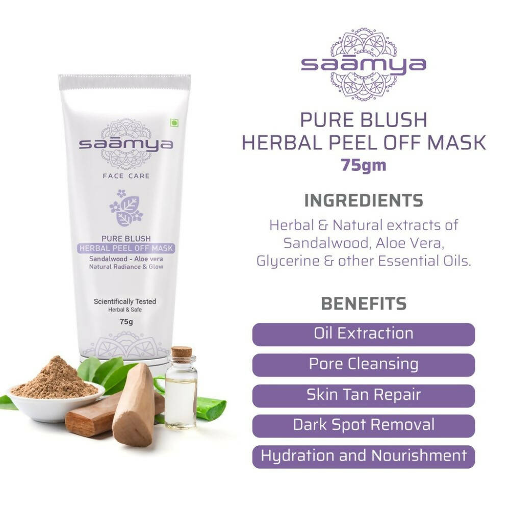 Saamya Pure Blush Herbal Peel Off Mask - Distacart