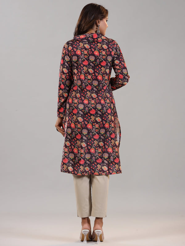 Juniper Women Multi Coloured Velvet Printed Kurta - Distacart