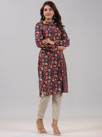 Thumbnail for Juniper Women Multi Coloured Velvet Printed Kurta - Distacart