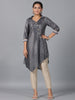 Juniper Women Green Velvet Printed Asymmetric Kurta - Distacart