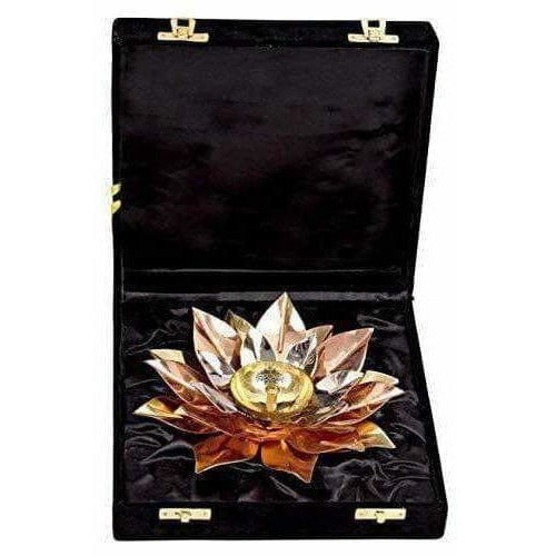Copper Plated Lotus Design Diya - Distacart