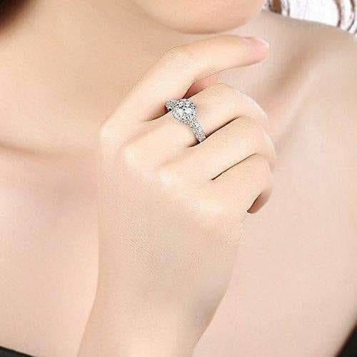 Crystal Royal Queen Sterling Silver Plated Ring - Distacart