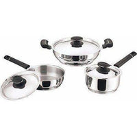 Thumbnail for Cookware Stainless Steel  - Set of  3 Pieces - Distacart