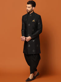 Thumbnail for KISAH Self-Design Cotton Sherwani Set - Distacart
