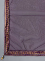 Thumbnail for Juniper Women Purple Chanderi Printed Kurta Pants & Dupatta Set - Distacart
