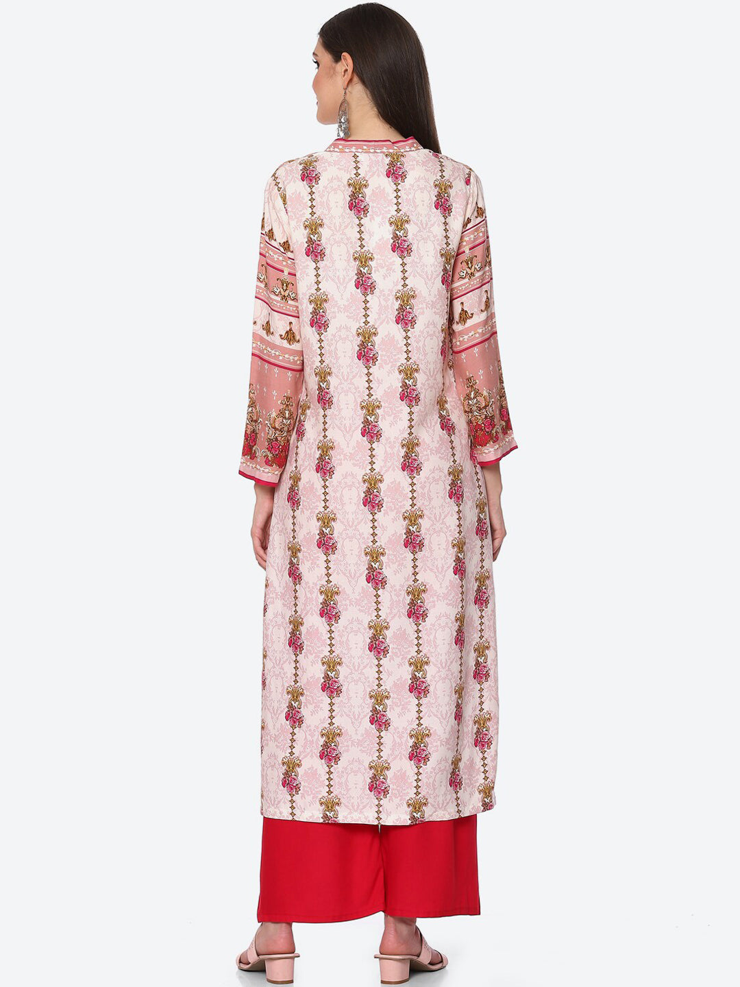 Biba Women Pink Floral Printed Kurta - Distacart