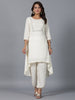 Juniper Women Ivory Magnus Embellished High-Low Kurta and Pants Set - Distacart