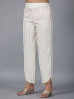 Thumbnail for Juniper Women Ivory Magnus Embellished High-Low Kurta and Pants Set - Distacart