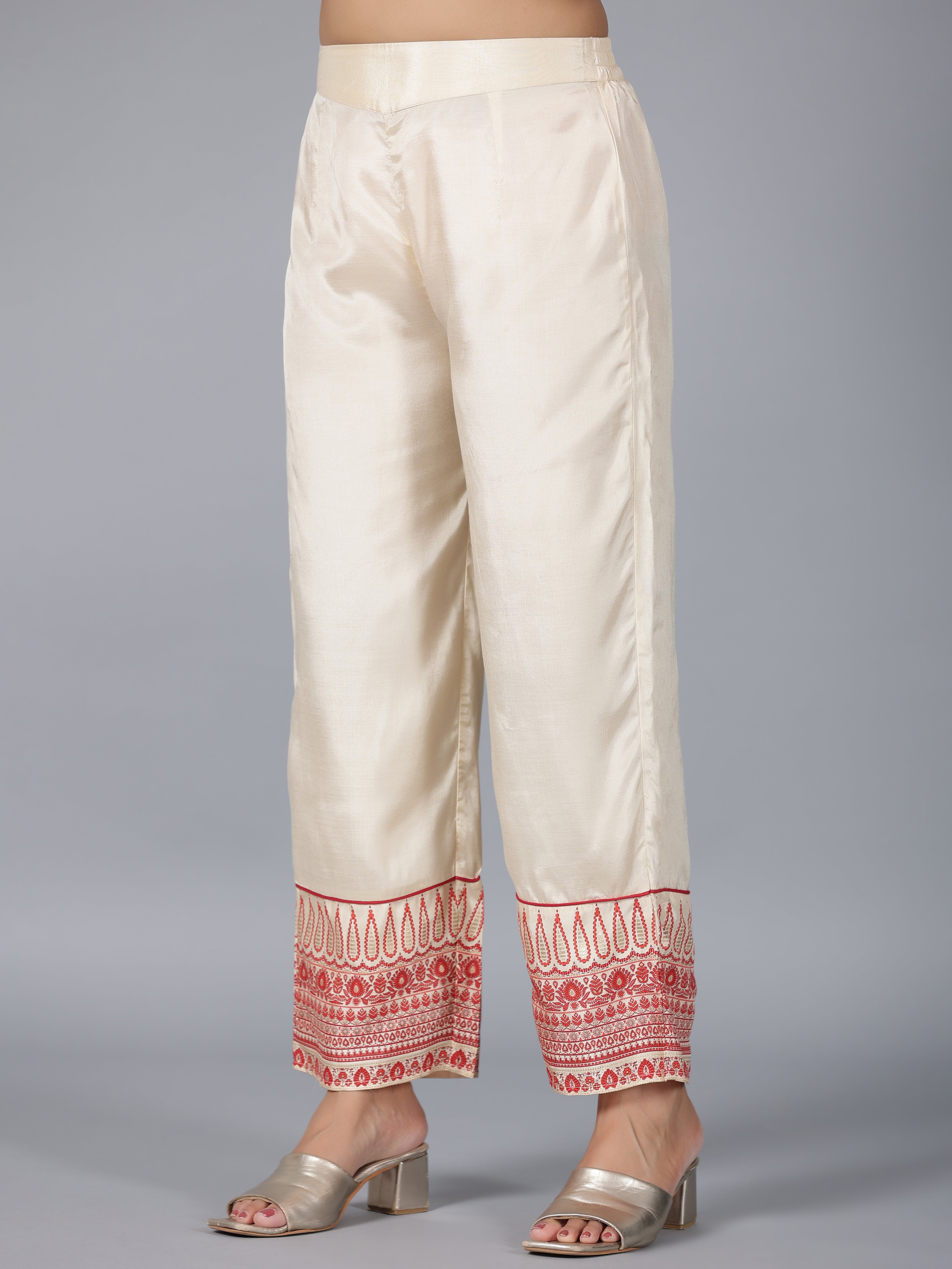 Juniper Women Beige Viscose Shantoon Printed Kurta, Pants & Dupatta Set - Distacart