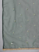 Thumbnail for Juniper Women Bottlegreen Velvet Embroidered Kurta, Pants & Dupatta Set - Distacart