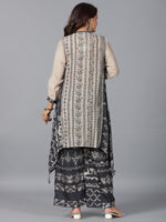 Thumbnail for Juniper Women Beige Muslin Printed Kurta & Pants Set - Distacart