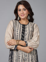 Thumbnail for Juniper Women Beige Muslin Printed Kurta & Pants Set - Distacart