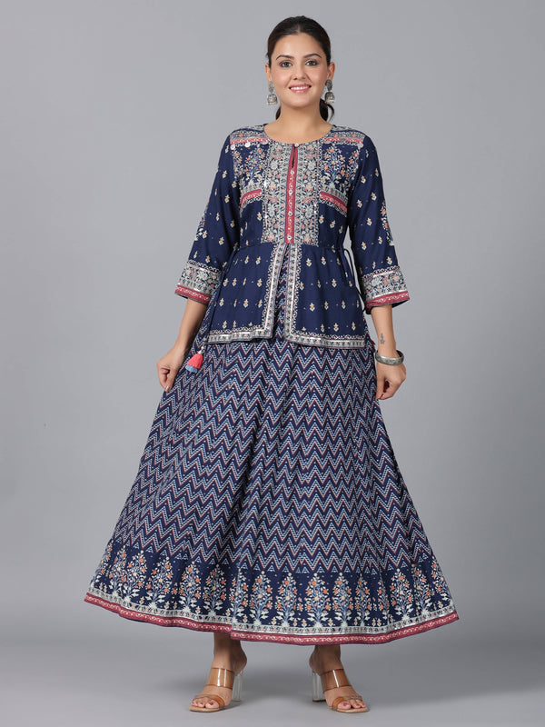 Juniper Women Indigo Shantoon Printed Maxi Dress - Distacart