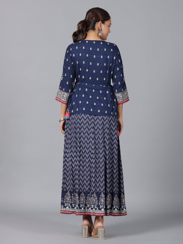 Juniper Women Indigo Shantoon Printed Maxi Dress - Distacart
