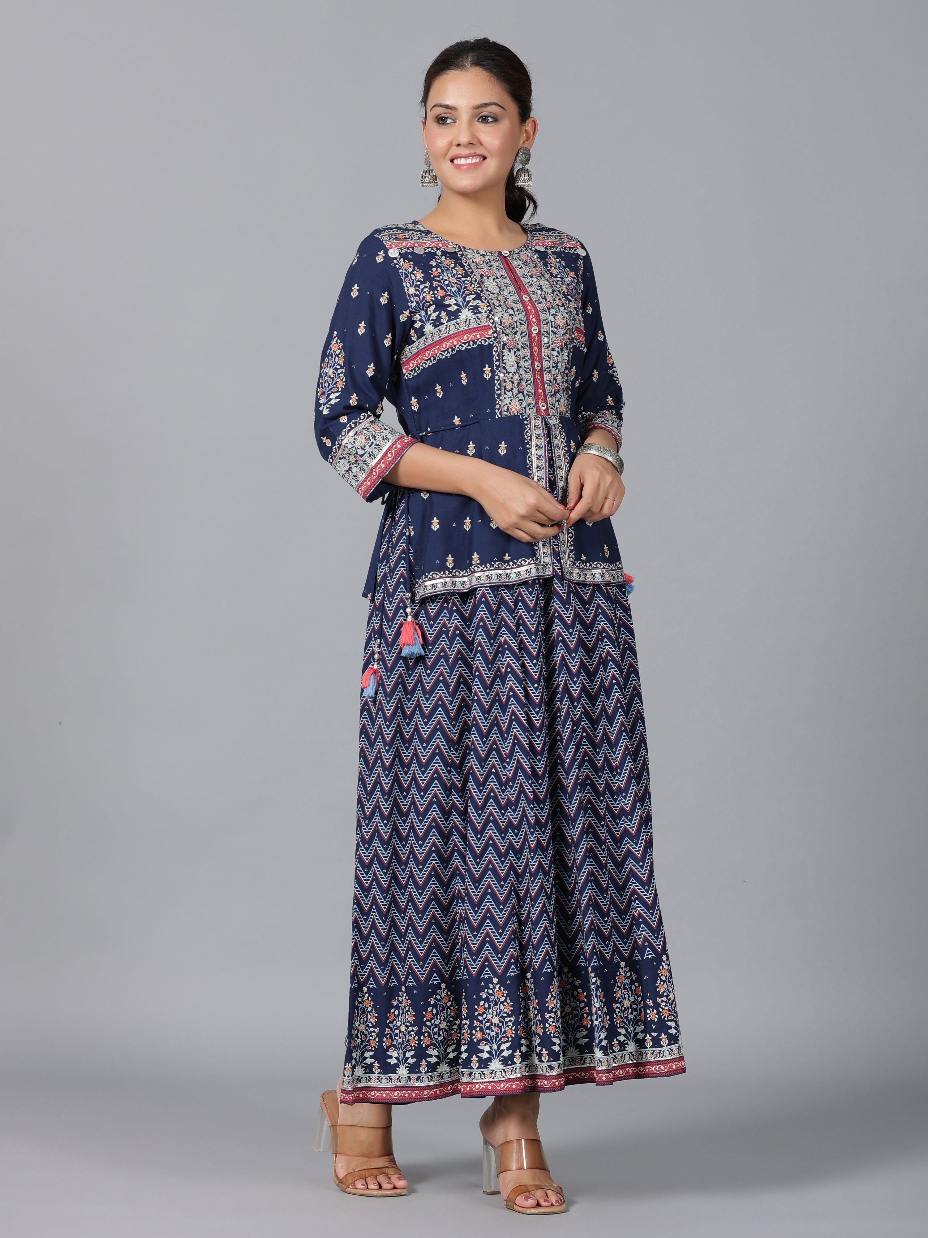 Juniper Women Indigo Shantoon Printed Maxi Dress - Distacart