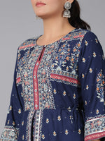 Thumbnail for Juniper Women Indigo Shantoon Printed Maxi Dress - Distacart