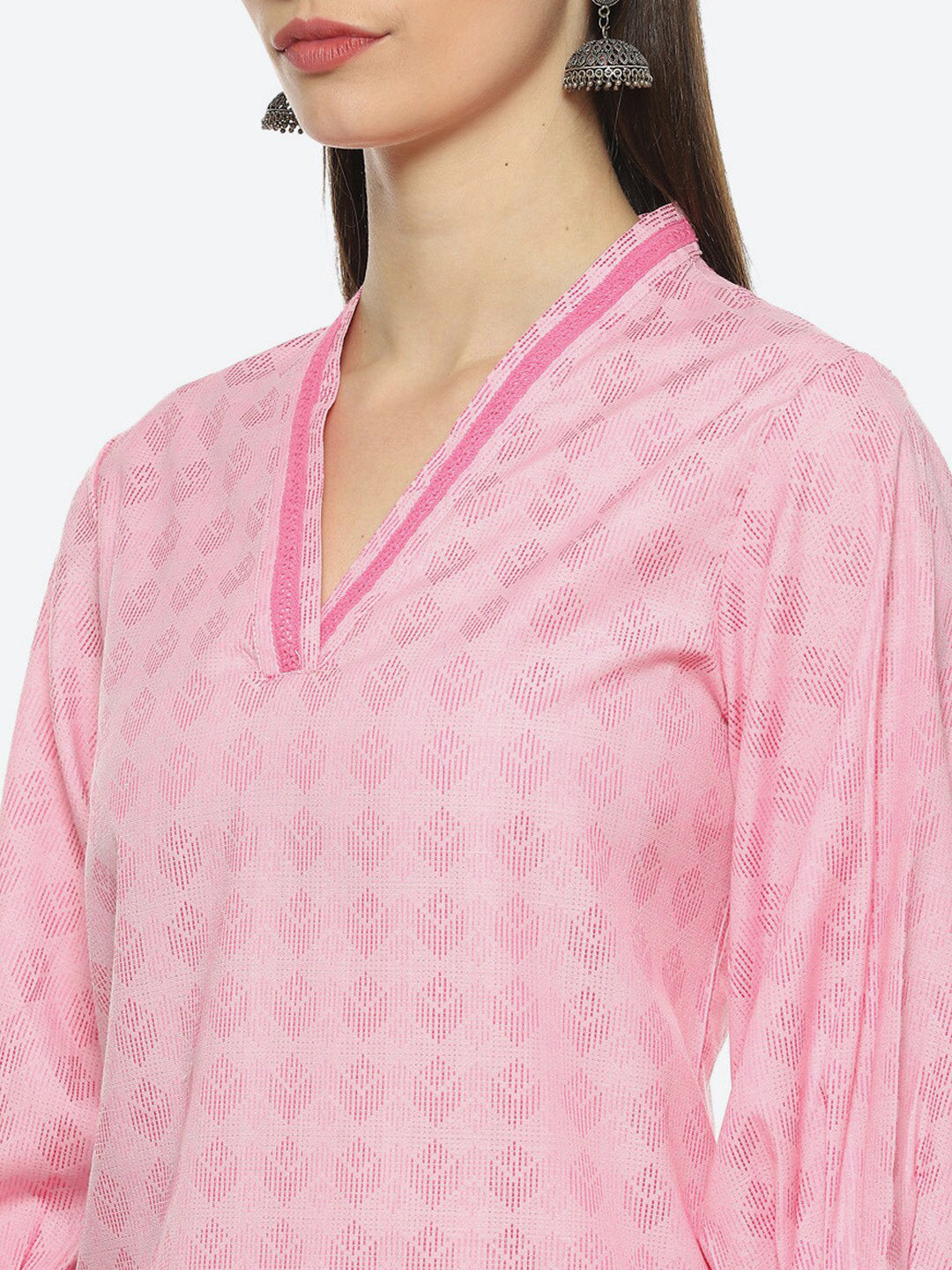 Biba Geometric Printed Kurta With Salwar & Dupatta - Distacart