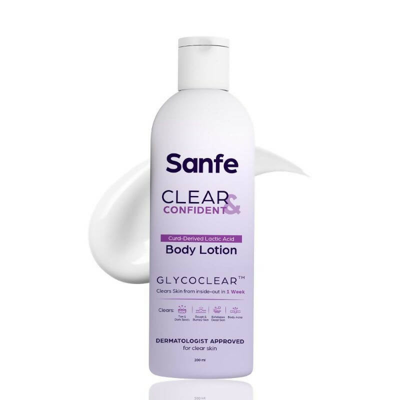 Sanfe Clear & Confident Glycolic Acid Body Lotion - Distacart