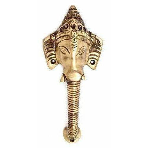 Brass Crown Ganesha Door Handle - Distacart