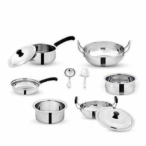 Pigeon Dazzle Stainless Steel Cookware Set, 10-Pieces - Distacart