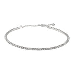 Thumbnail for Silver-Toned Alloy Rhinestones Studded Choker - The Pari - Distacart