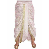 Thumbnail for Men's Silk Solid Dhoti (White, Free Size) - Distacart