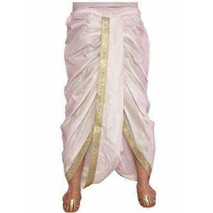 Men's Silk Solid Dhoti (White, Free Size) - Distacart