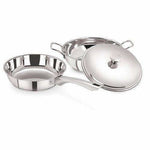 Thumbnail for Stainless Steel Sandwich Base Cookware , Fry Pan with  Lid - Set of 2 - Distacart