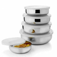 Thumbnail for Stainless Steel Air Tight Lid Bowl Set Of 5 - Distacart