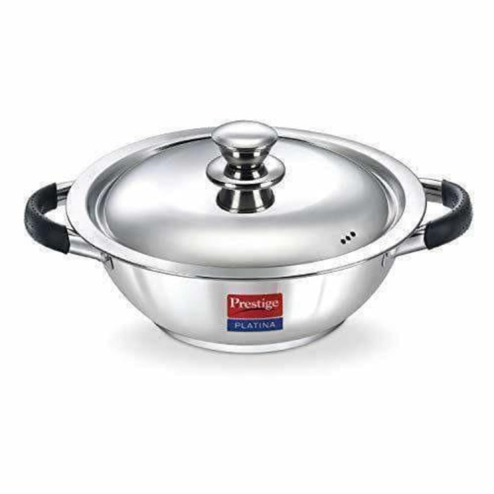 Prestige Platina Induction Base Stainless Steel Kadai  Silver - Distacart