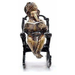 Brass - Ganesha on Rocking Chair - Distacart