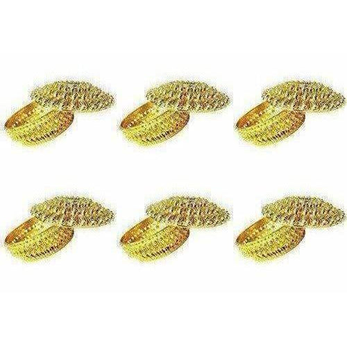 Golden - Decorative Organza Potli Basket (Pack Of 6) - Distacart
