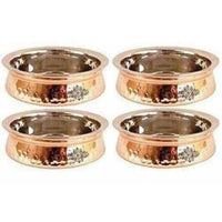 Thumbnail for Steel Copper Handi Bowl Hammered Design Serving Dishes - Set of 4 - Distacart