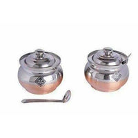 Thumbnail for Copper Bottom Ghee and oil Pot Stainless Steel  - pack of 2 - Distacart