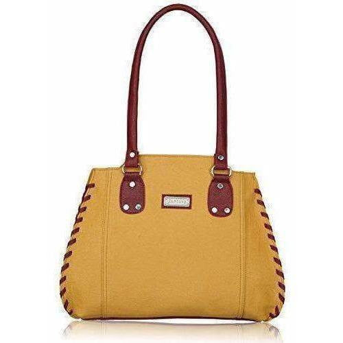 Women's Handbag (Beige And Maroon) - Distacart