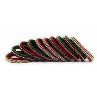 Thumbnail for Handmade Silk Thread Bangle Maroon and Green Color - Distacart