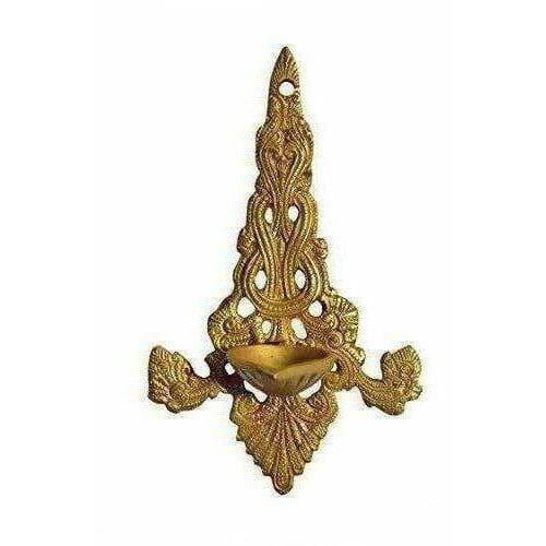 Gold Plated - Diya Oil Lamp Brass Stand Holder - Distacart