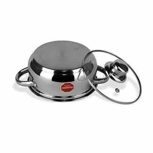 Stainless Steel Friendly Belly Shape Cook Bottom with Glass Lid - Distacart