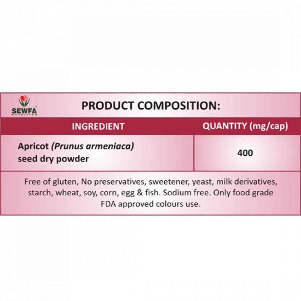 Sewfa Naturals Apricot Seed Powder Capsules - Distacart